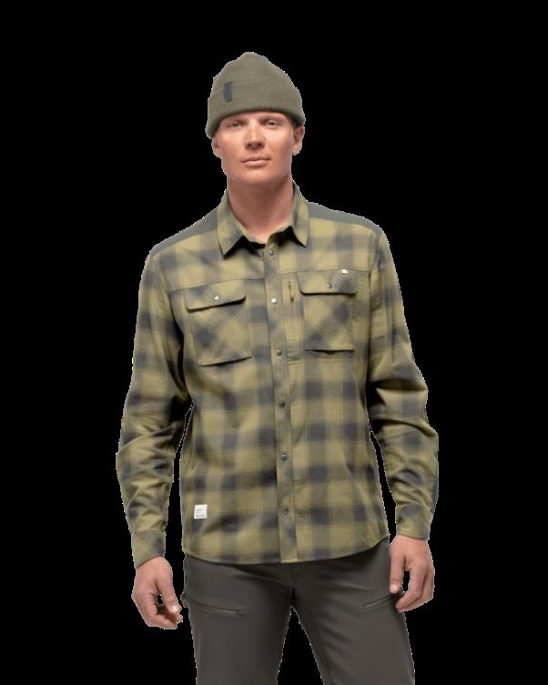 NORRØNA ノローナ ハイブランド ネルシャツ S ノローナ メンズ スバールバル フランネル シャツ オリーブ ドラブ